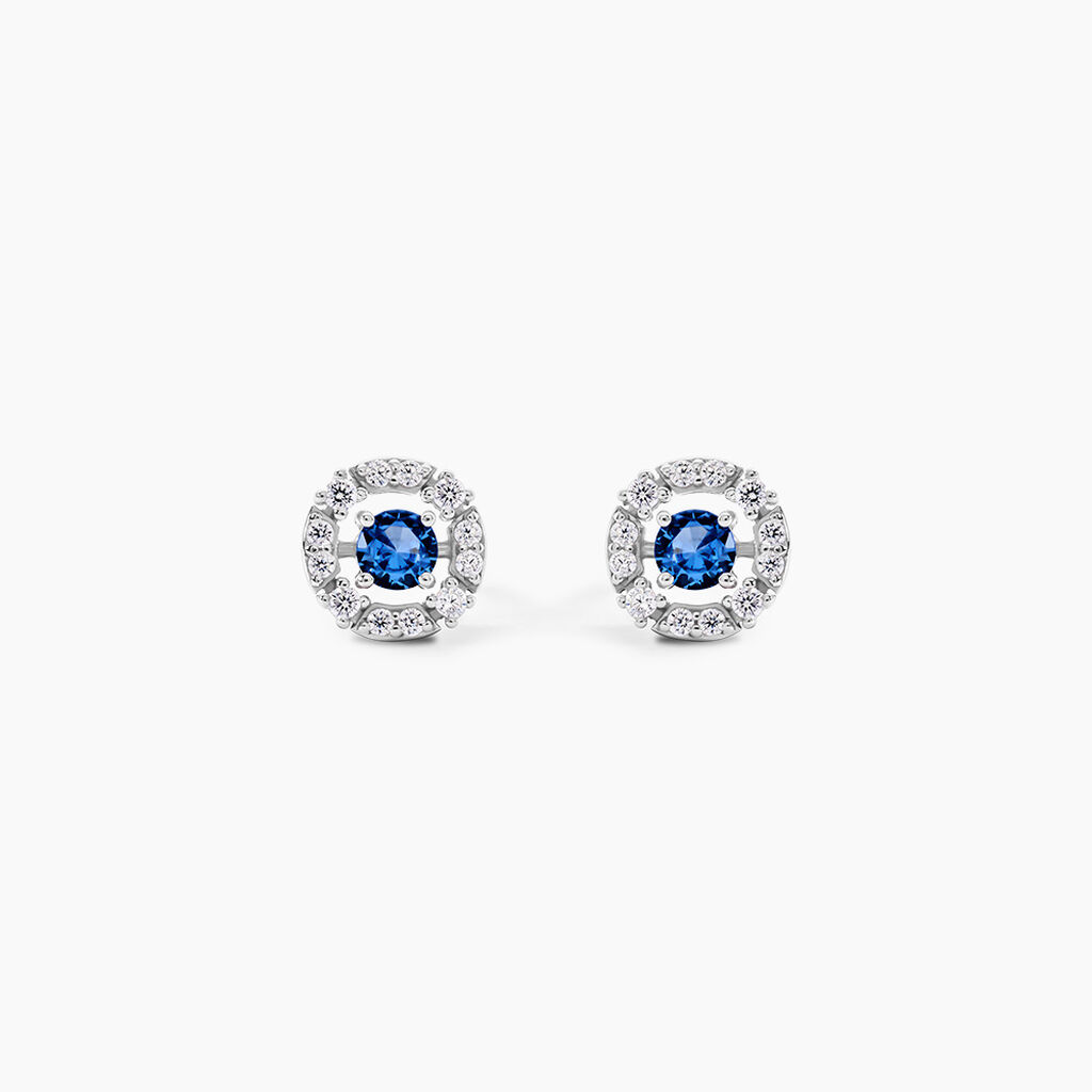 Boucles D'oreilles Puces Carren Argent Blanc Oxyde De Zirconium - Puces Femme | Marc Orian