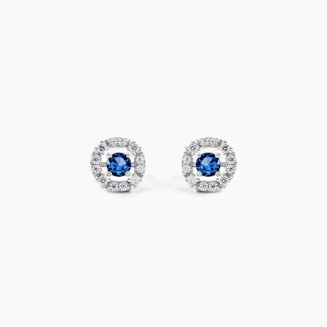 Boucles D'oreilles Puces Carren Argent Blanc Oxyde De Zirconium - Puces Femme | Marc Orian