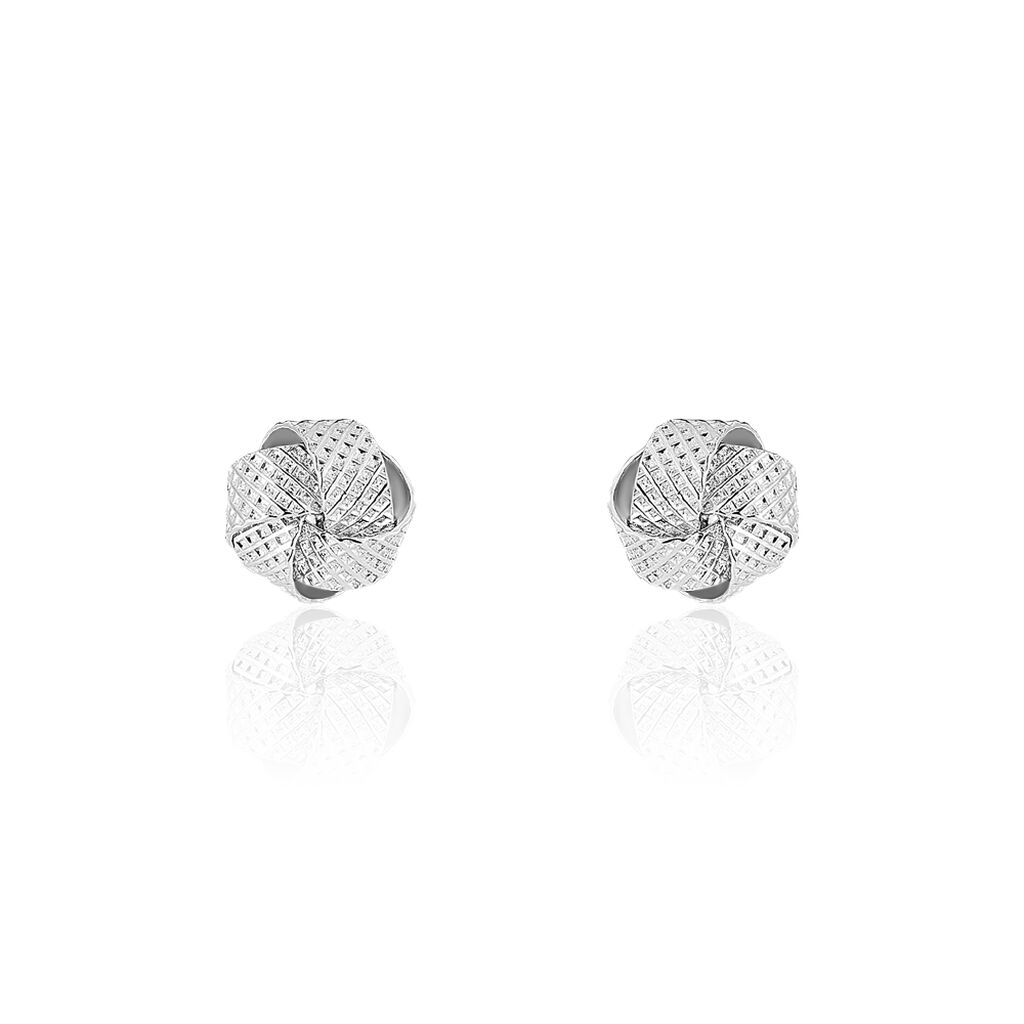 Boucles D'oreilles Puces Cahina Argent Blanc - Puces Femme | Marc Orian