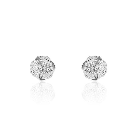 Boucles D'oreilles Puces Cahina Argent Blanc - Puces Femme | Marc Orian