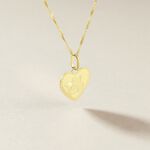 Pendentif Ange Coeur Or Jaune - M&eacute;dailles et m&eacute;daillons Famille | Marc Orian