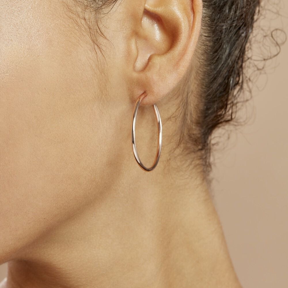 Créoles Argent Rose Olympia - Créoles Femme | Marc Orian