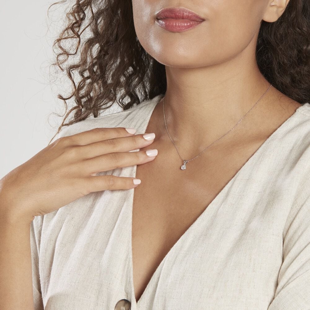 Pendentif Mabila Or Blanc Oxyde De Zirconium - Pendentifs Femme | Marc Orian