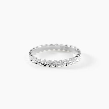 Alliance Dentelle 2 Rangs Diamantee Or Blanc