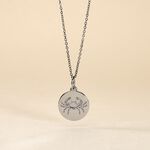 Pendentif Zodiaque Rond Argent Blanc - Bijoux personnalis&eacute;s Famille | Marc Orian