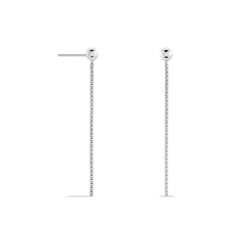 Boucles D'oreilles Pendantes Narimene Argent Blanc - Pendantes Femme | Marc Orian