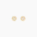 Boucles D'oreilles Puces Eleanor Fleur Or Jaune Oxyde De Zirconium - Puces Famille | Marc Orian