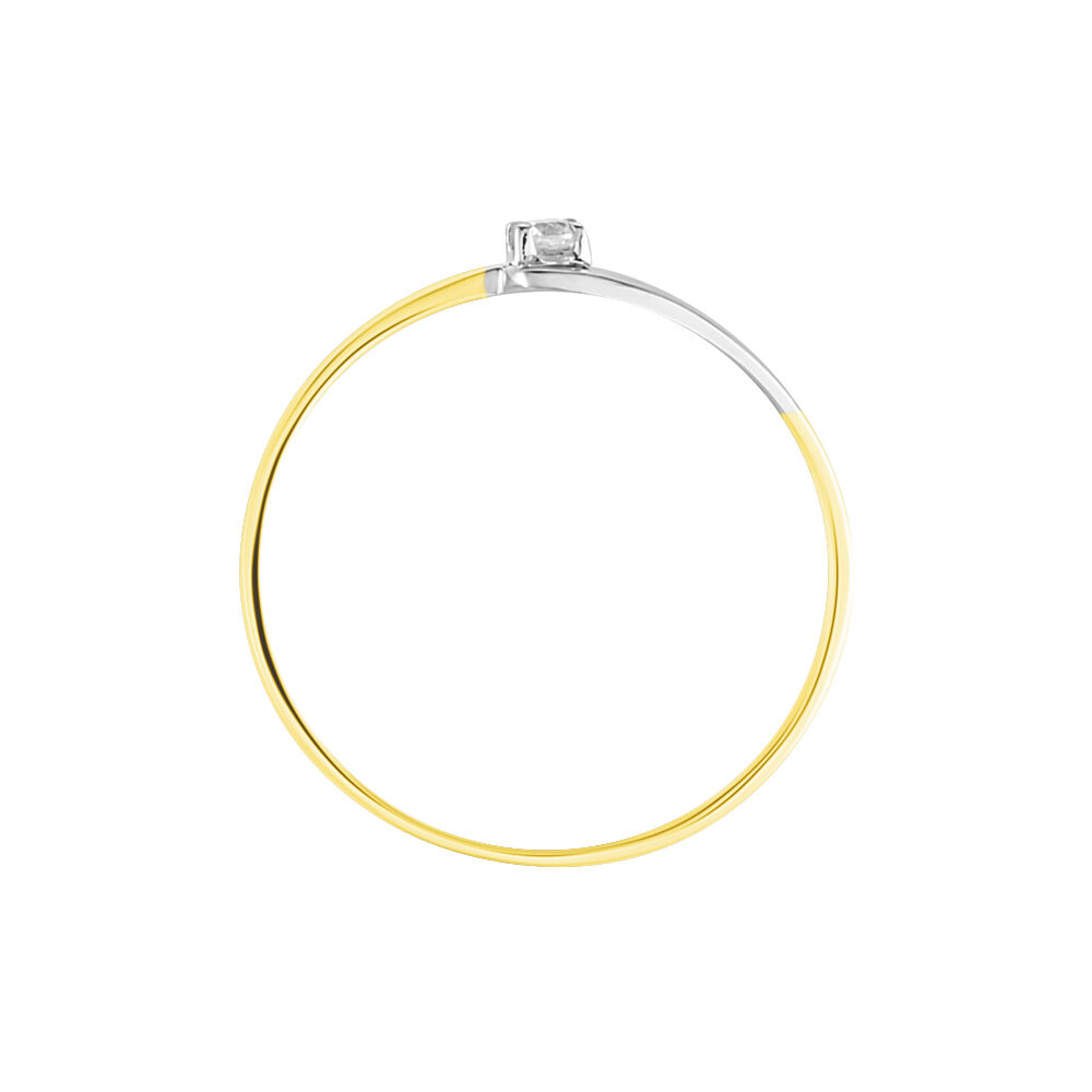 Bague Nesryne Or Bicolore Oxyde De Zirconium - Solitaires Femme | Marc Orian