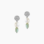 Boucles D'oreilles Pendantes Aroha Argent Blanc Amazonite Perle - Pendantes Femme | Marc Orian