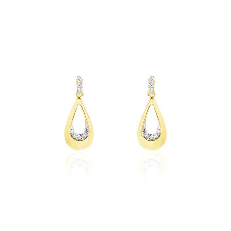 Boucles D'oreilles Puces Nirmala Or Jaune Diamant - Pendantes Femme | Marc Orian