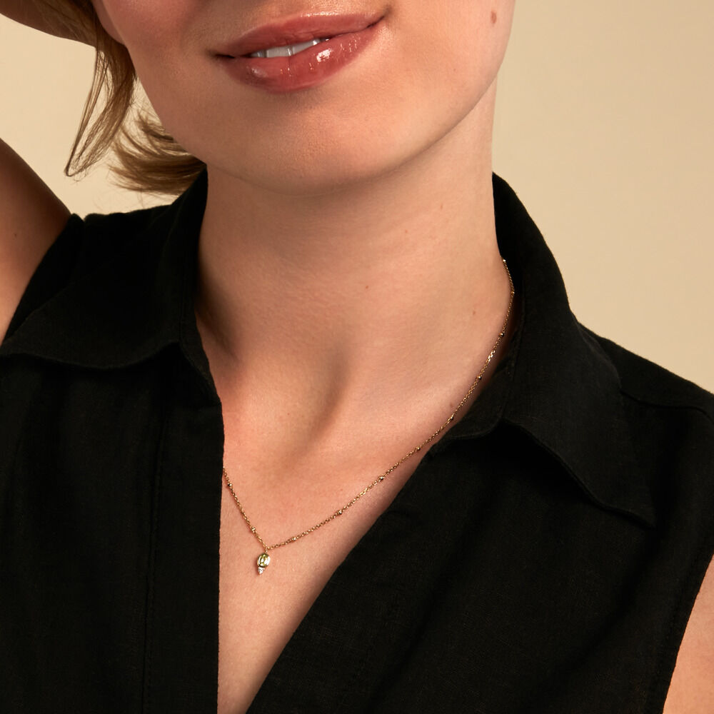 Collier Poem Argent Jaune P&eacute;ridot Oxyde De Zirconium - Colliers avec pierres Femme | Marc Orian