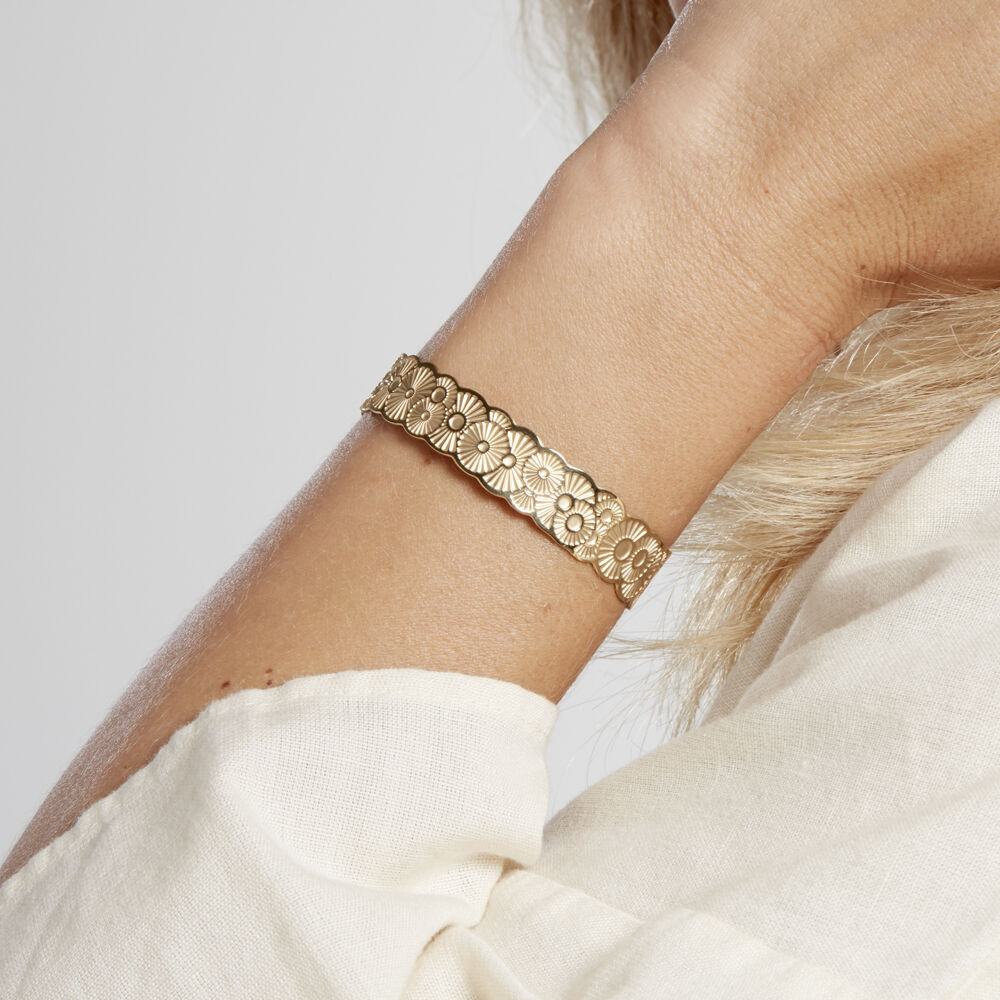 Bracelet Jonc Imagine Florette Acier Jaune - Bracelets joncs Femme | Marc Orian