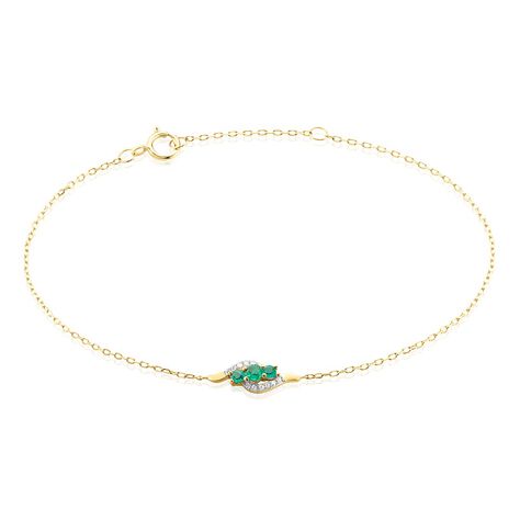 Bracelet Trinitie Or Jaune Emeraude Diamant - Bracelets chaînes Femme | Marc Orian