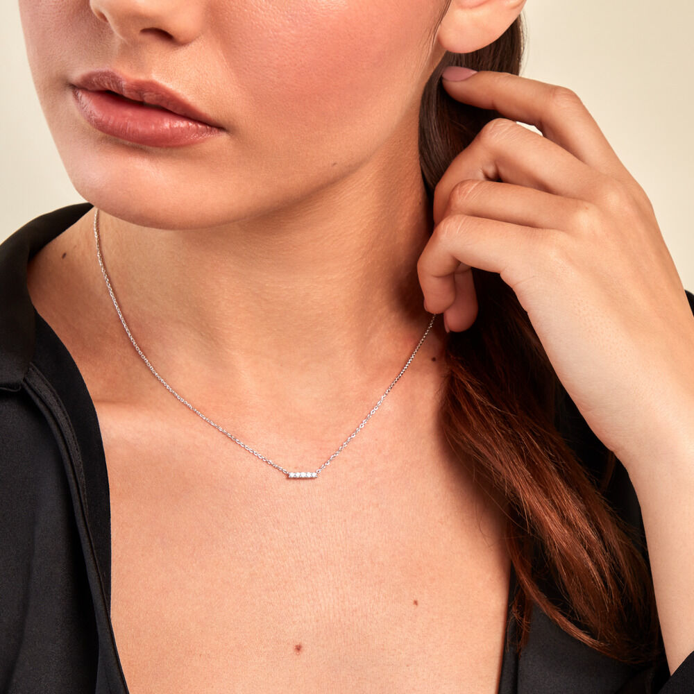 Collier Patti Argent Blanc Diamant Synthétique - Colliers avec pierres Femme | Marc Orian