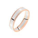 Alliance Liseret Perle Ruban Plat Or Bicolore - Alliances personnalis&eacute;es Famille | Marc Orian