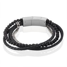 Bracelet Acier Blanc Juult Pierres De Lave - Bracelets Homme | Marc Orian