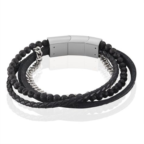 Bracelet Acier Blanc Juult Pierres De Lave - Bracelets Homme | Marc Orian
