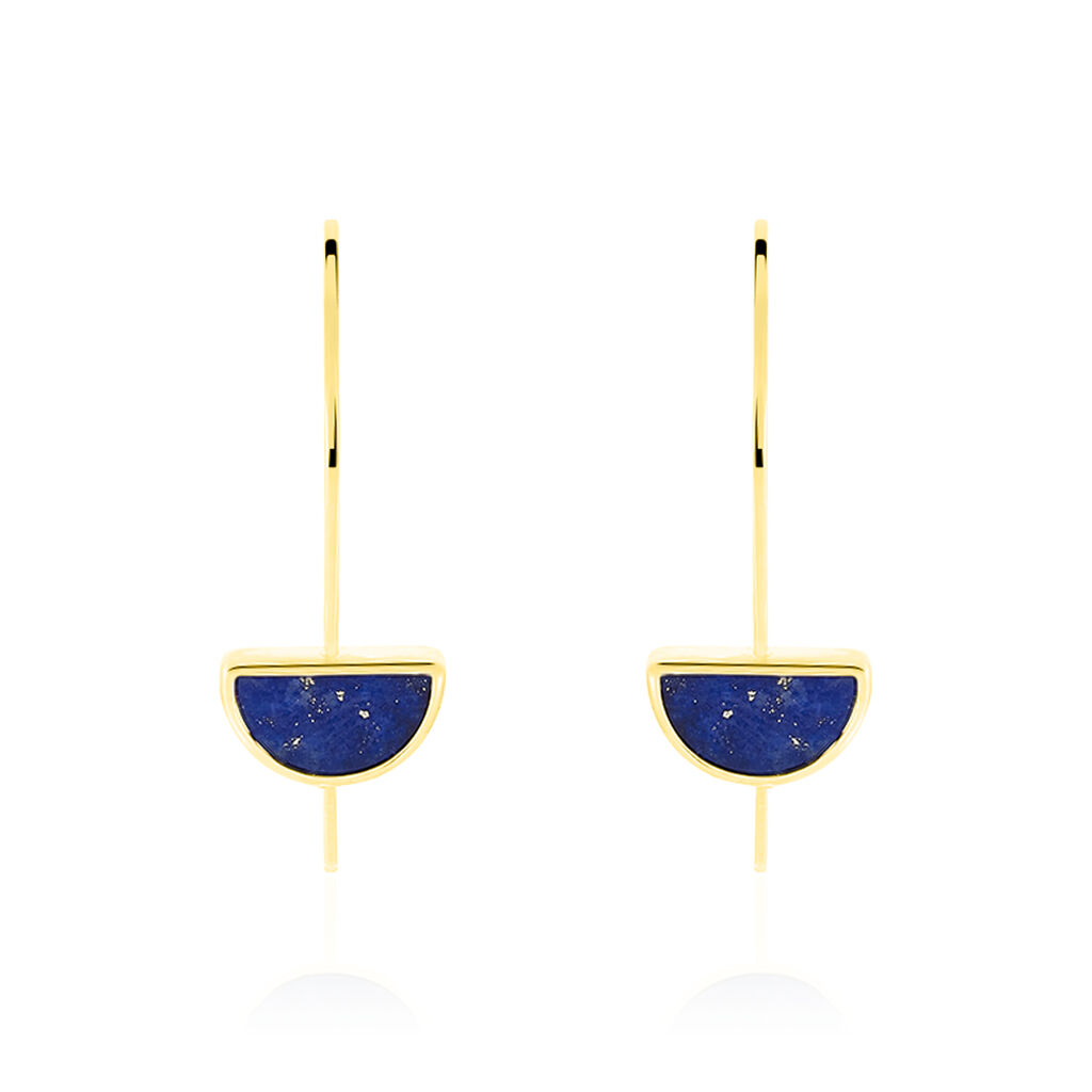 Boucles D'oreilles Pendantes Florica Or Jaune Lapis Lazuli - Pendantes Femme | Marc Orian