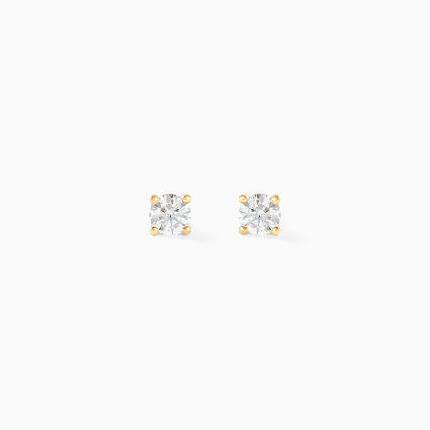 Boucles D'oreilles Puces Aphrodite Or Jaune Diamant - Puces Famille | Marc Orian
