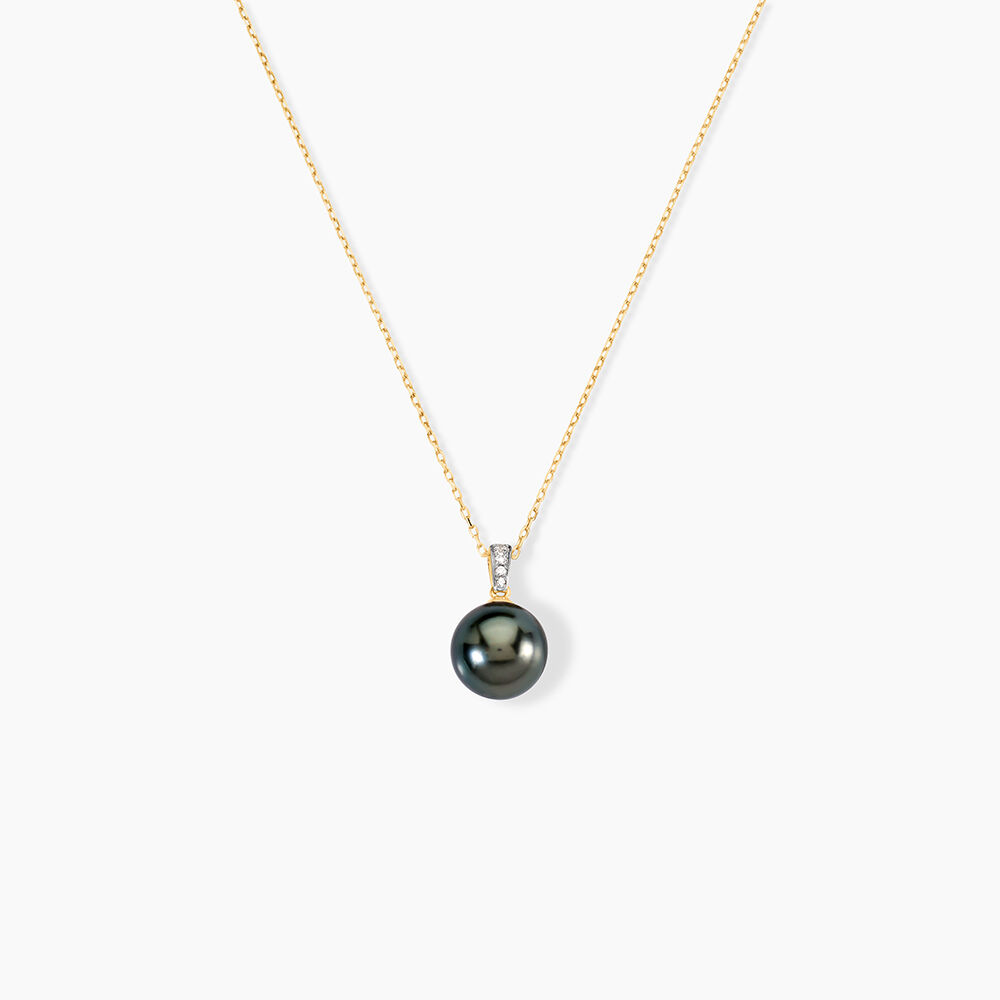 Collier Jodocus Or Jaune Perle De Tahiti Oxyde Zirconium - Colliers avec pierres Femme | Marc Orian