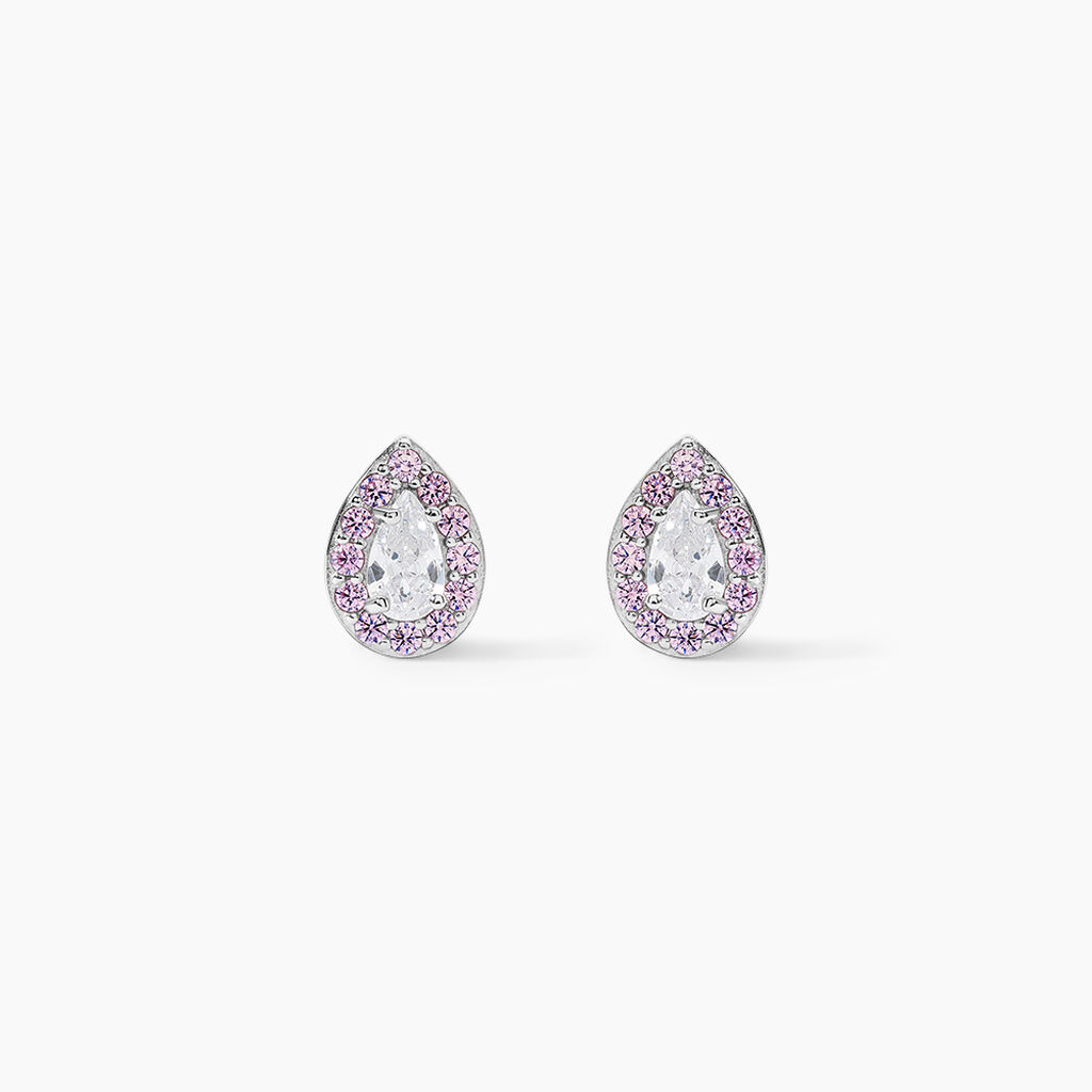 Boucles D'oreilles Puces Argent Blanc Tania Oxydes De Zirconium - Puces Femme | Marc Orian