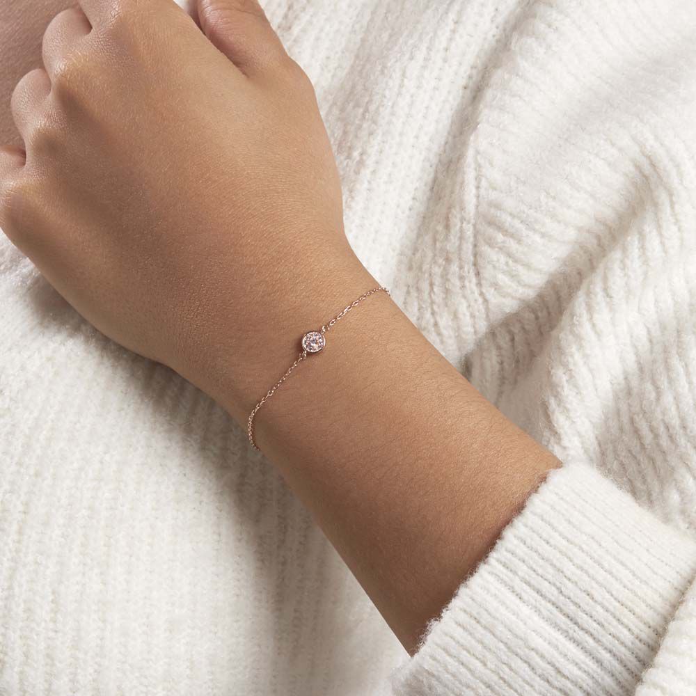 Bracelet Auxana Argent Rose Oxyde De Zirconium - Bracelets chaînes Femme | Marc Orian