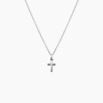 Pendentif Yona Croix Striee Or Blanc - Pendentifs Famille | Marc Orian