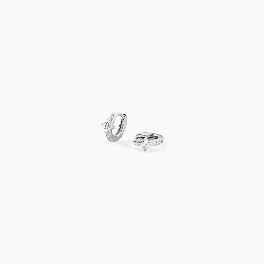 Cr&eacute;oles Magma Argent Blanc Oxyde De Zirconium - Cr&eacute;oles Femme | Marc Orian