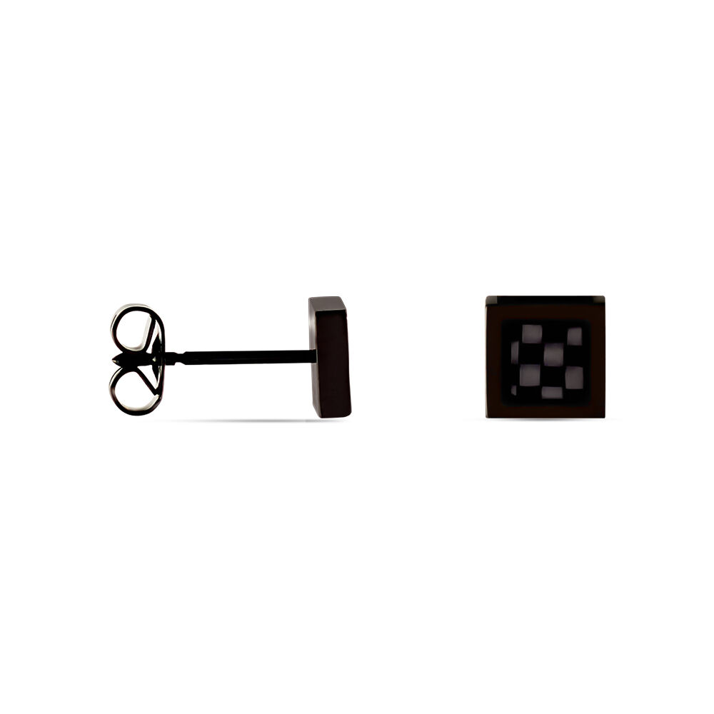 Boucles D'oreilles Puces Phebus Him Acier Noir - Puces Homme | Marc Orian