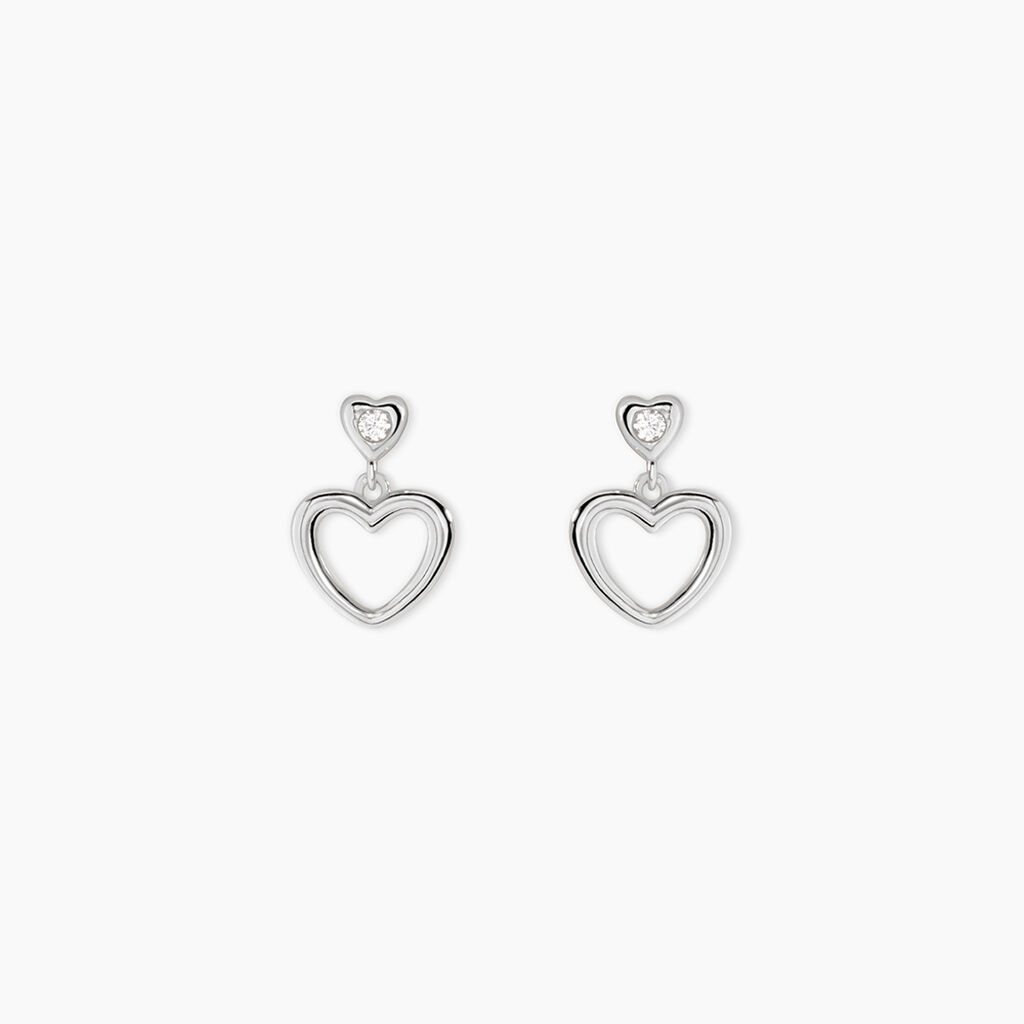 Boucles D'Oreilles Pendantes Floryne Argent Blanc Oxyde De Zirconium - Pendantes Femme | Marc Orian