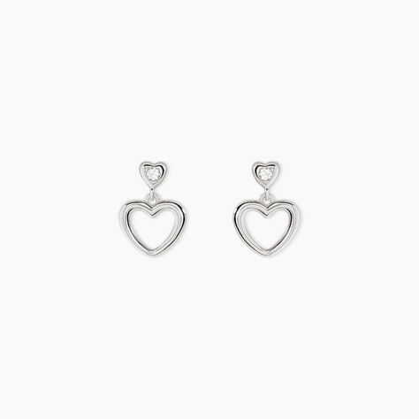 Boucles D'Oreilles Pendantes Floryne Argent Blanc Oxyde De Zirconium - Pendantes Femme | Marc Orian