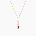 Collier Ondulations Or Bicolore Rubis Et Diamant - Colliers avec pierres Femme | Marc Orian
