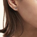 Boucles D'oreilles Puces Argent Blanc Augusts Oxydes De Zirconium - Puces Femme | Marc Orian