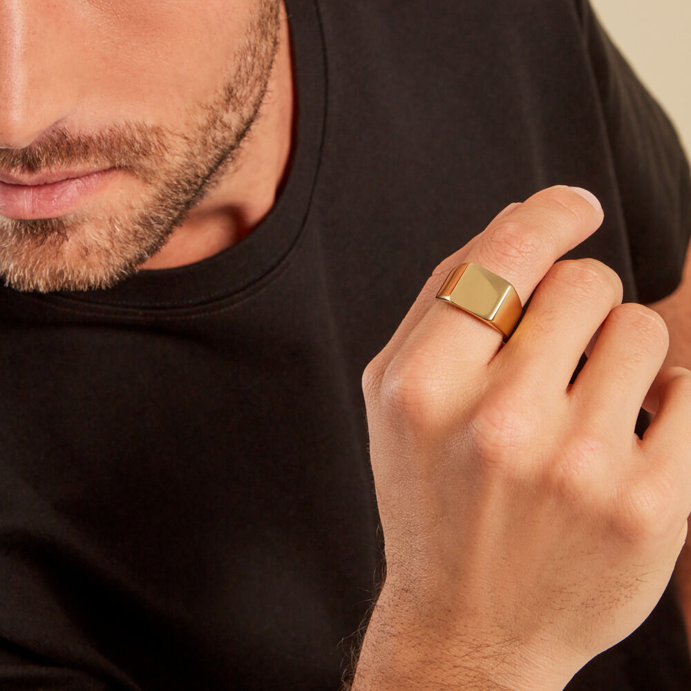 Chevalière Winebald Acier Jaune - Chevalières Homme | Marc Orian