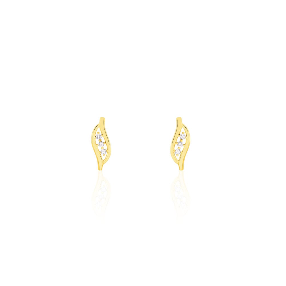 Boucles D'oreilles Puces Caline Or Jaune Diamant - Puces Femme | Marc Orian