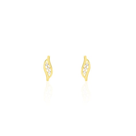 Boucles D'oreilles Puces Caline Or Jaune Diamant - Puces Femme | Marc Orian