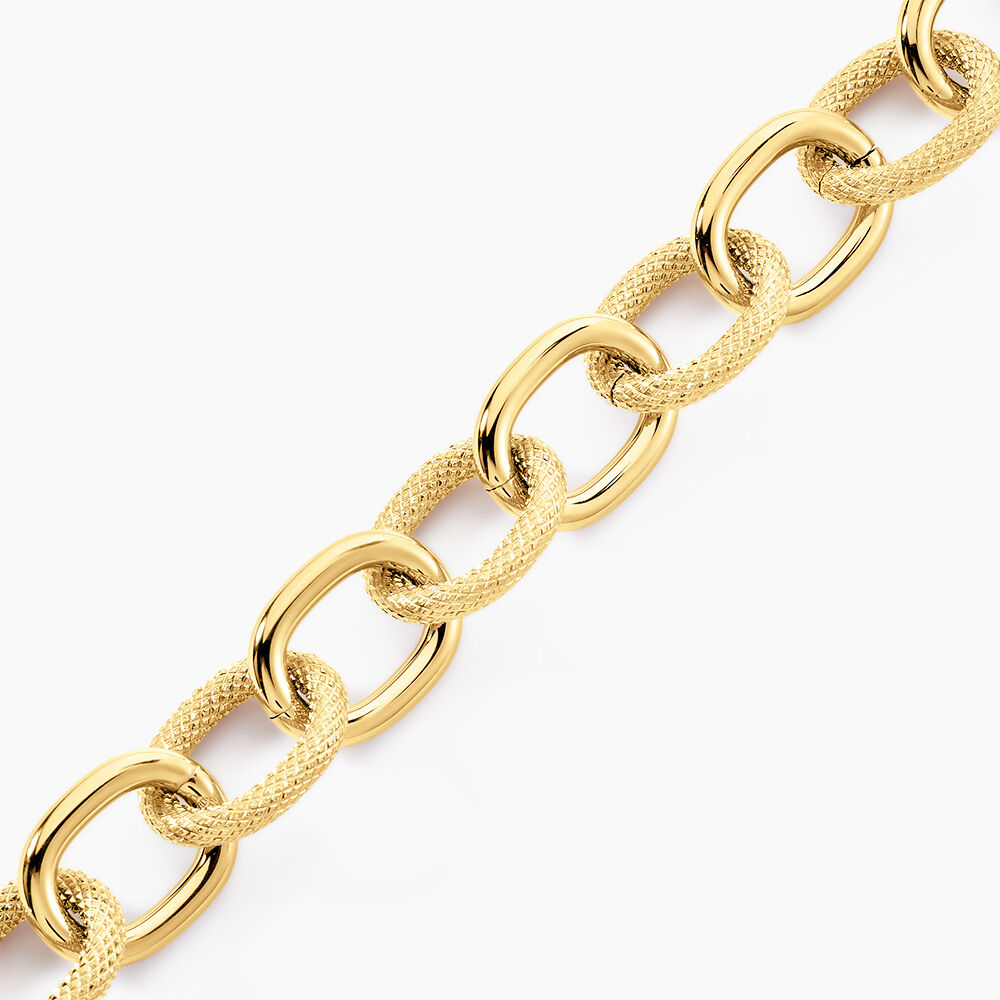 Bracelet Aelia Maille Alternee Acier Jaune - Bracelets cha&icirc;nes Femme | Marc Orian