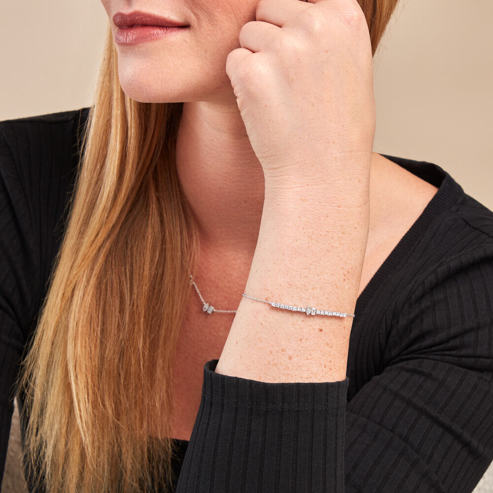 Bracelet Dua Argent Blanc Oxyde De Zirconium - Bracelets chaînes Femme | Marc Orian
