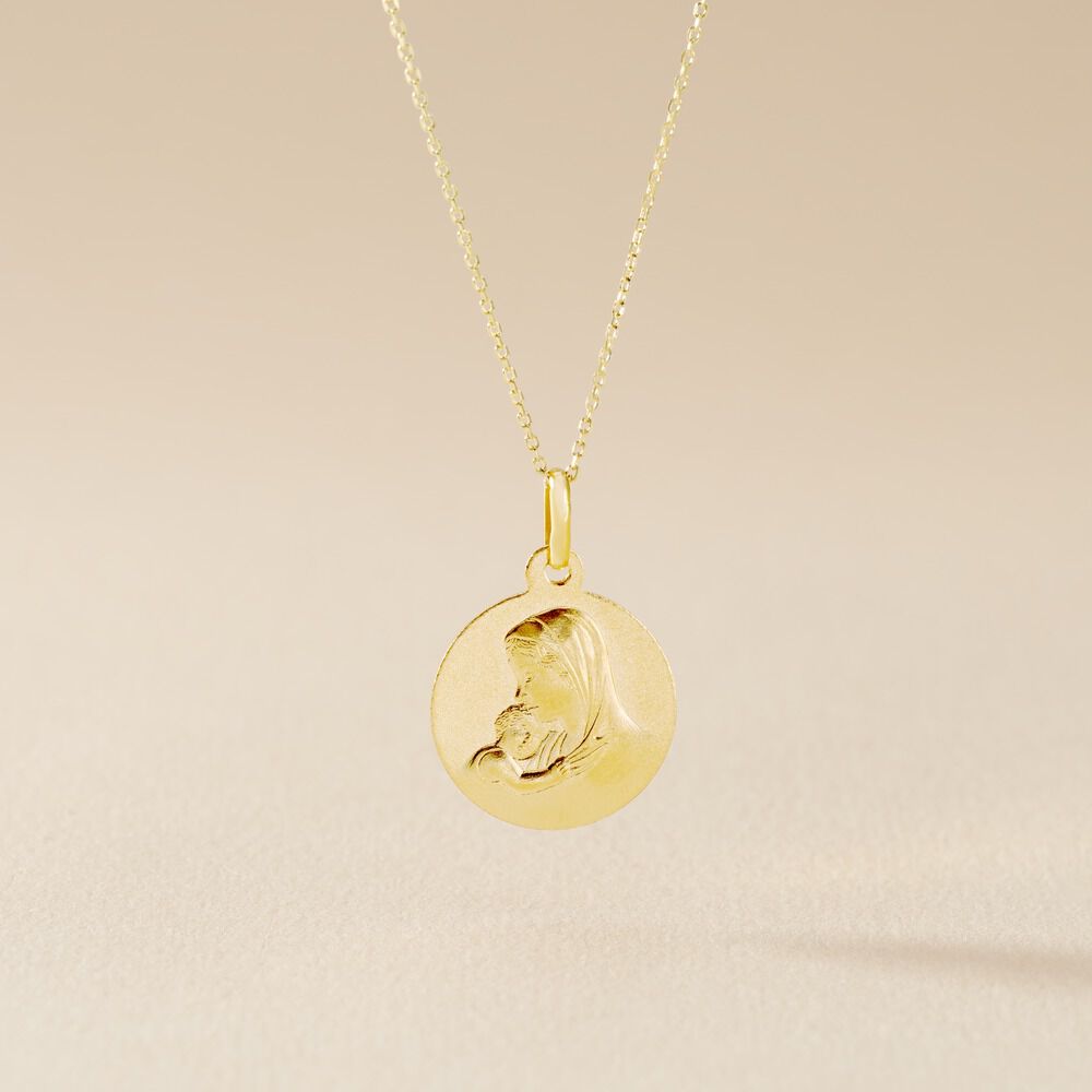 Medaille Or Jaune Vierge A L'enfant - Médailles et médaillons Famille | Marc Orian