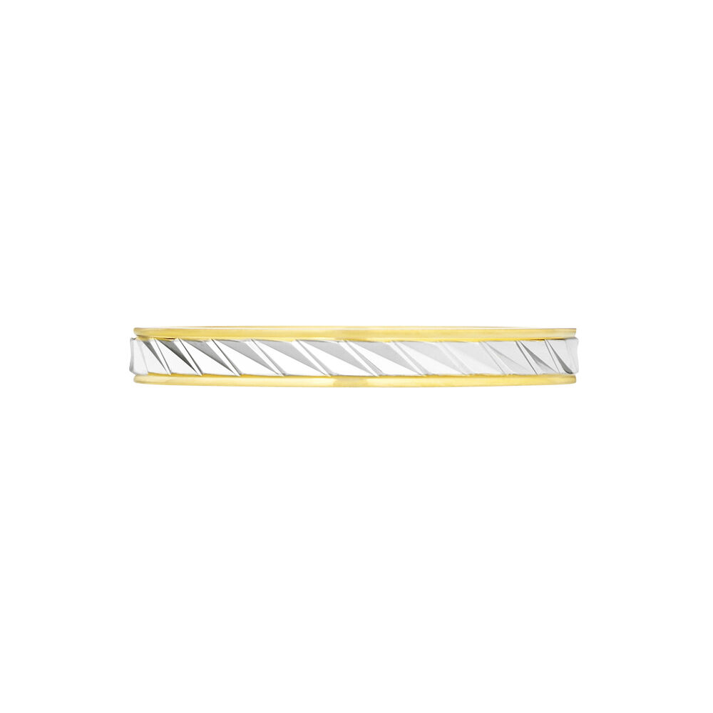 Alliance Faceteana Ruban Plat Or Bicolore - Alliances duo Unisex | Marc Orian