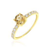 Bague Or Jaune Monroe Citrine Oxydes De Zirconium