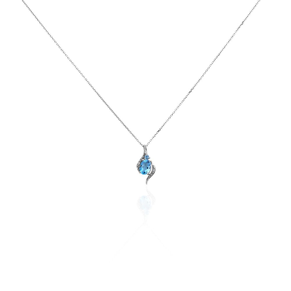 Collier Sunset Or Blanc Topaze Oxyde - Colliers avec pierres Femme | Marc Orian