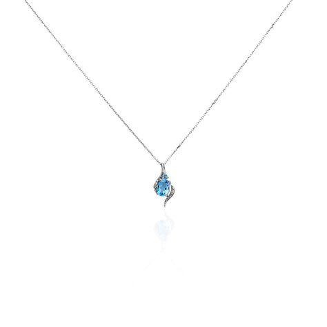 Collier Sunset Or Blanc Topaze Oxyde - Colliers avec pierres Femme | Marc Orian