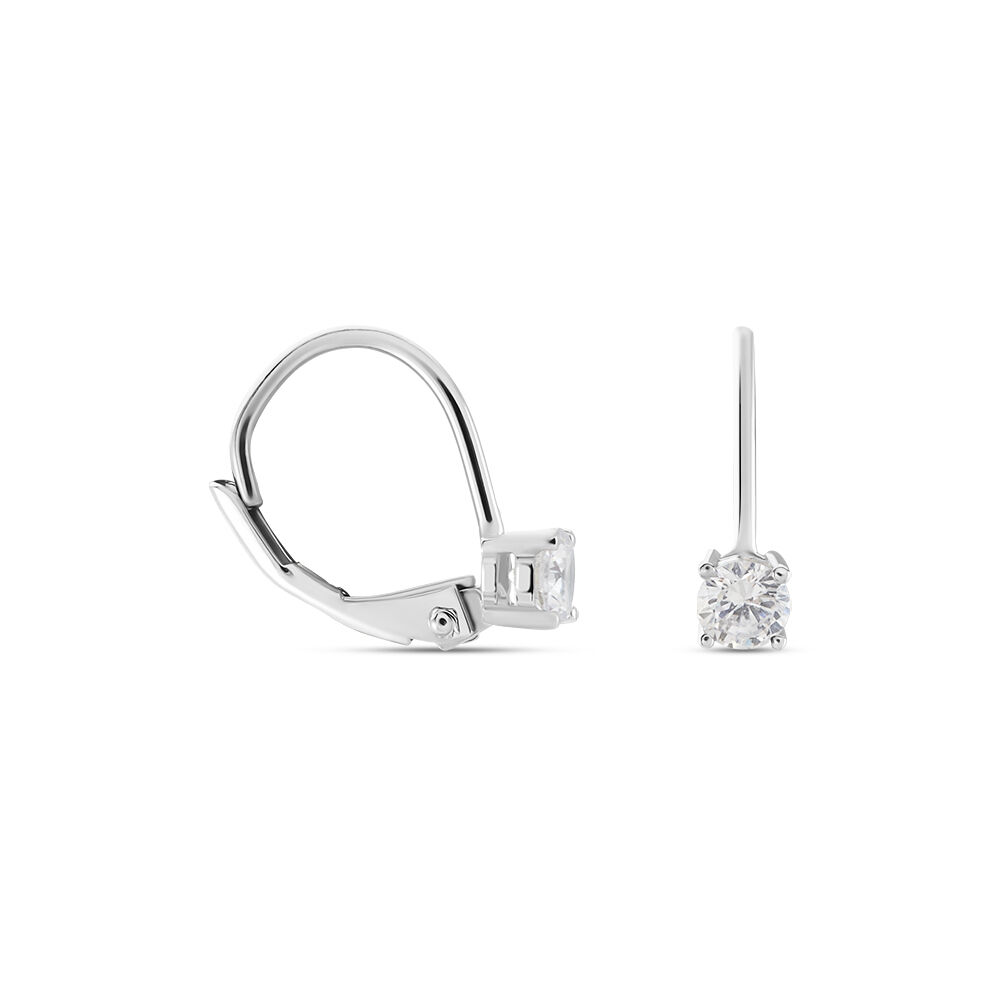 Boucles D'oreilles Dormeuses Argent Blanc Viventiol Oxyde De Zirconium - Boucles d'oreilles pampille Femme | Marc Orian