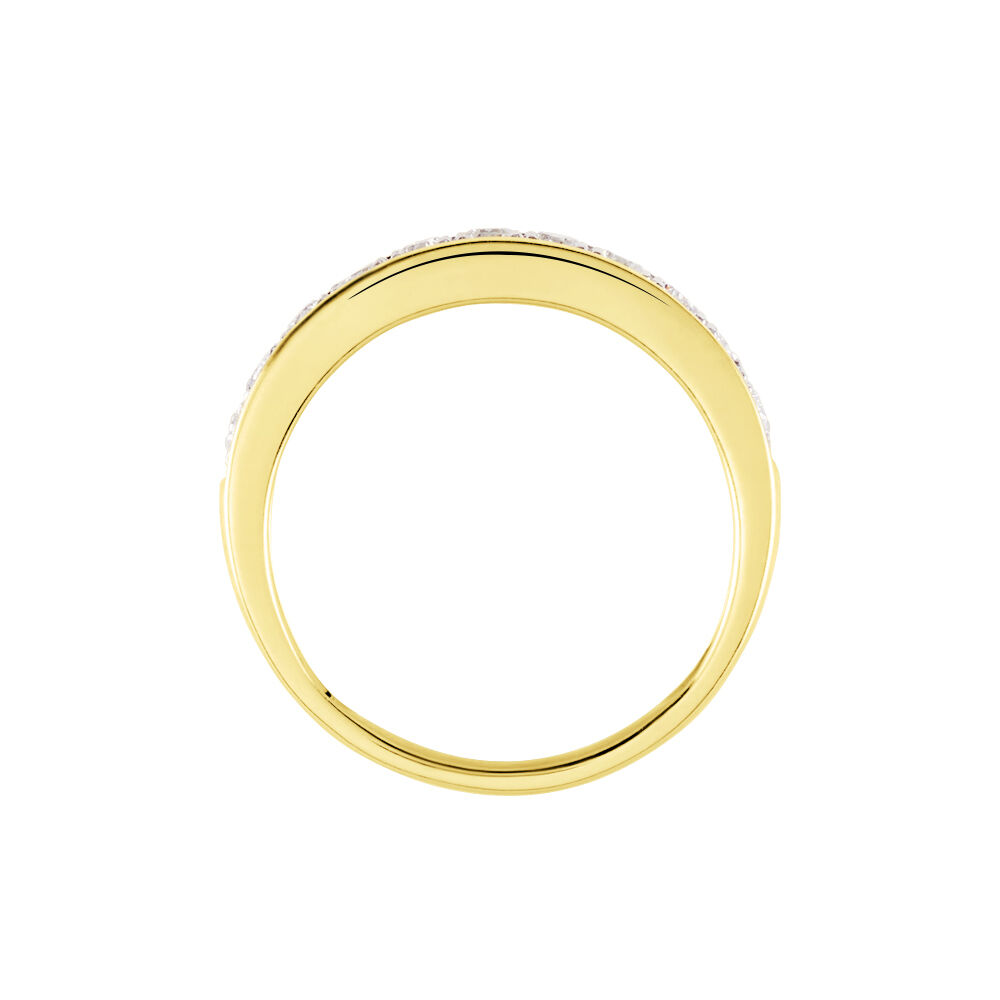 Demi-alliance Or Jaune Valentine Diamants Synthetique - Alliances avec pierres Femme | Marc Orian