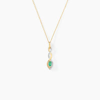 Collier Ondulations Or Jaune Emeraude Diamant
