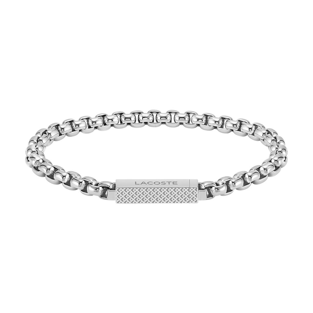 Bracelet Lacoste L'Essentiel Acier Blanc - Bracelets cha&icirc;nes Homme | Marc Orian