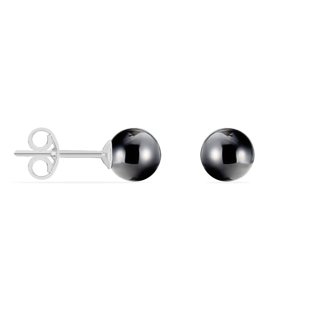 Boucles D'oreilles Puces Orbe Argent Blanc Céramique - Puces Femme | Marc Orian