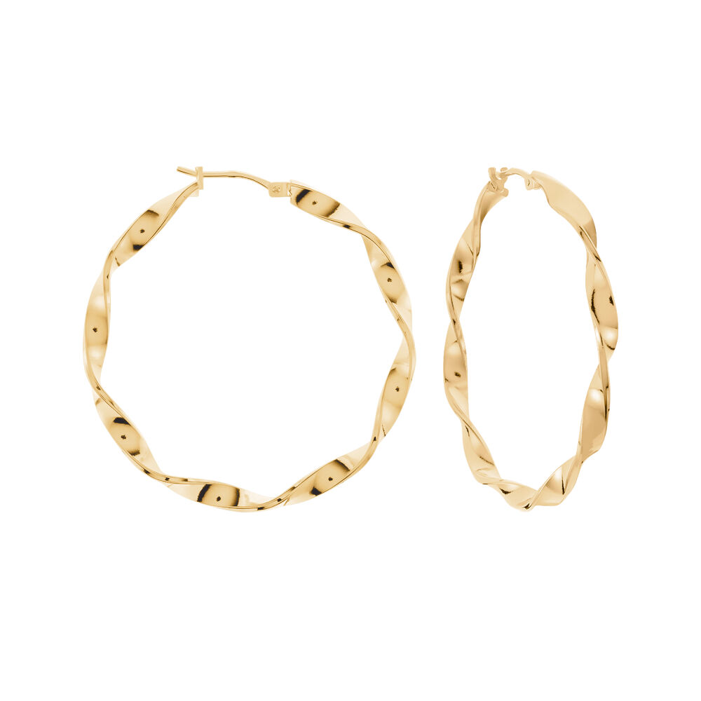 Cr&eacute;oles Lenna Torsad&eacute;e Plaqu&eacute; Or Jaune - Cr&eacute;oles Femme | Marc Orian