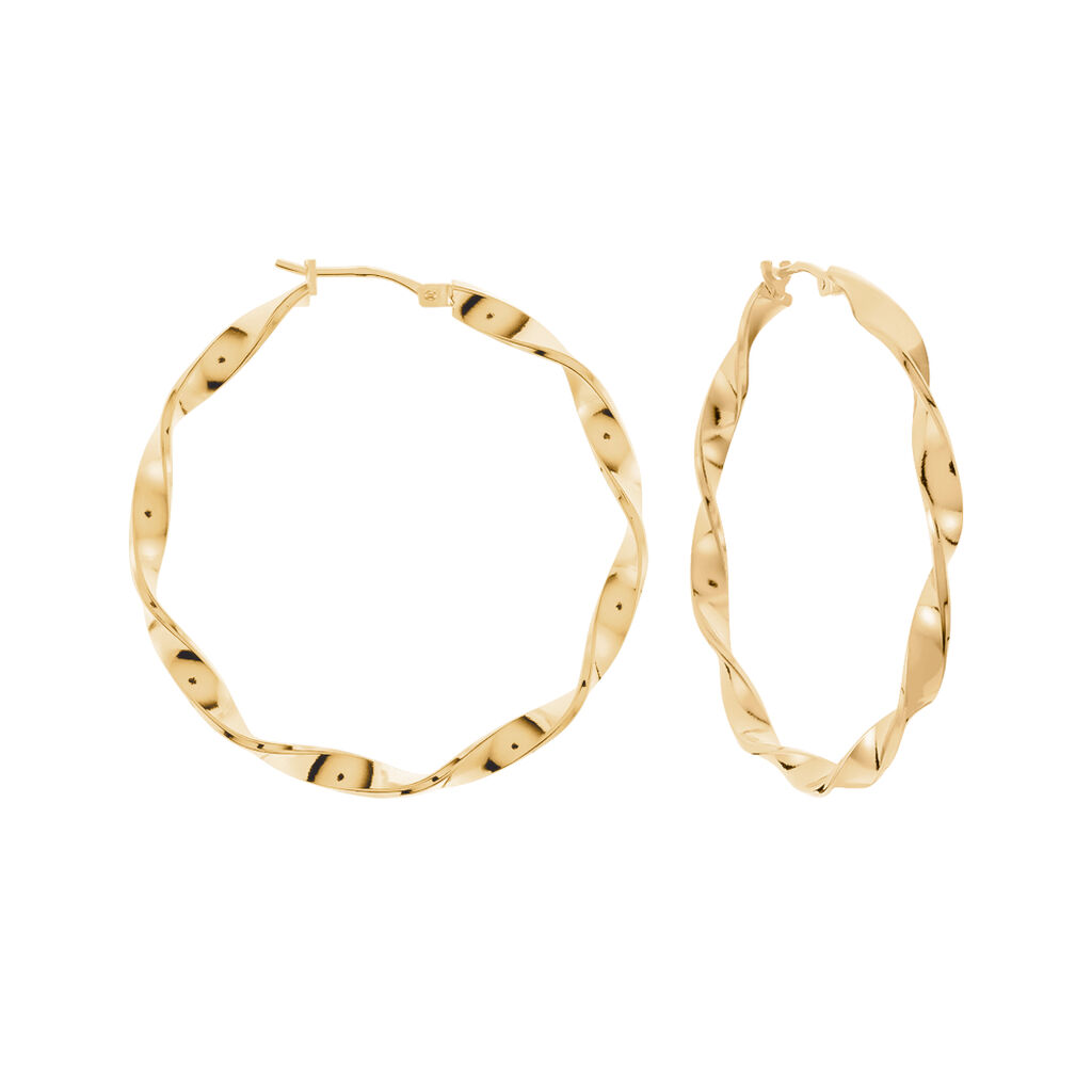 Cr&eacute;oles Lenna Torsad&eacute;e Plaqu&eacute; Or Jaune - Cr&eacute;oles Femme | Marc Orian